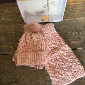 Women's Soft Warm Thick Cable Knitted Hat And Scarf